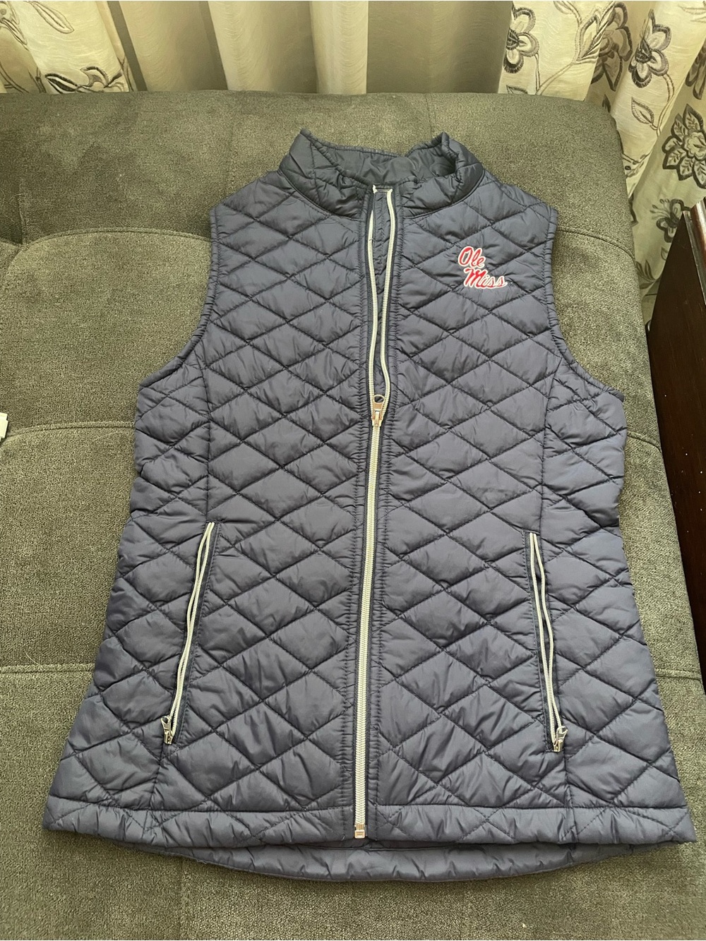 Ole Miss Quilted Navy Puffer Vest